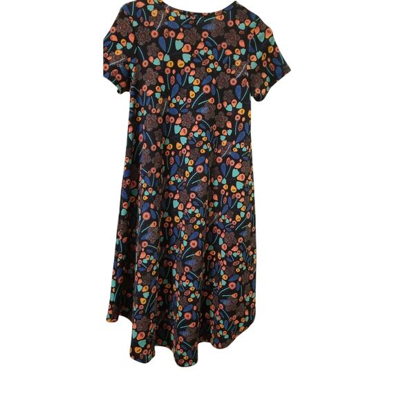 NWOT -LuLaRoe Multicolor Floral Dress Career High/Low Hem Round Neck Size XXS - Picture 3 of 7